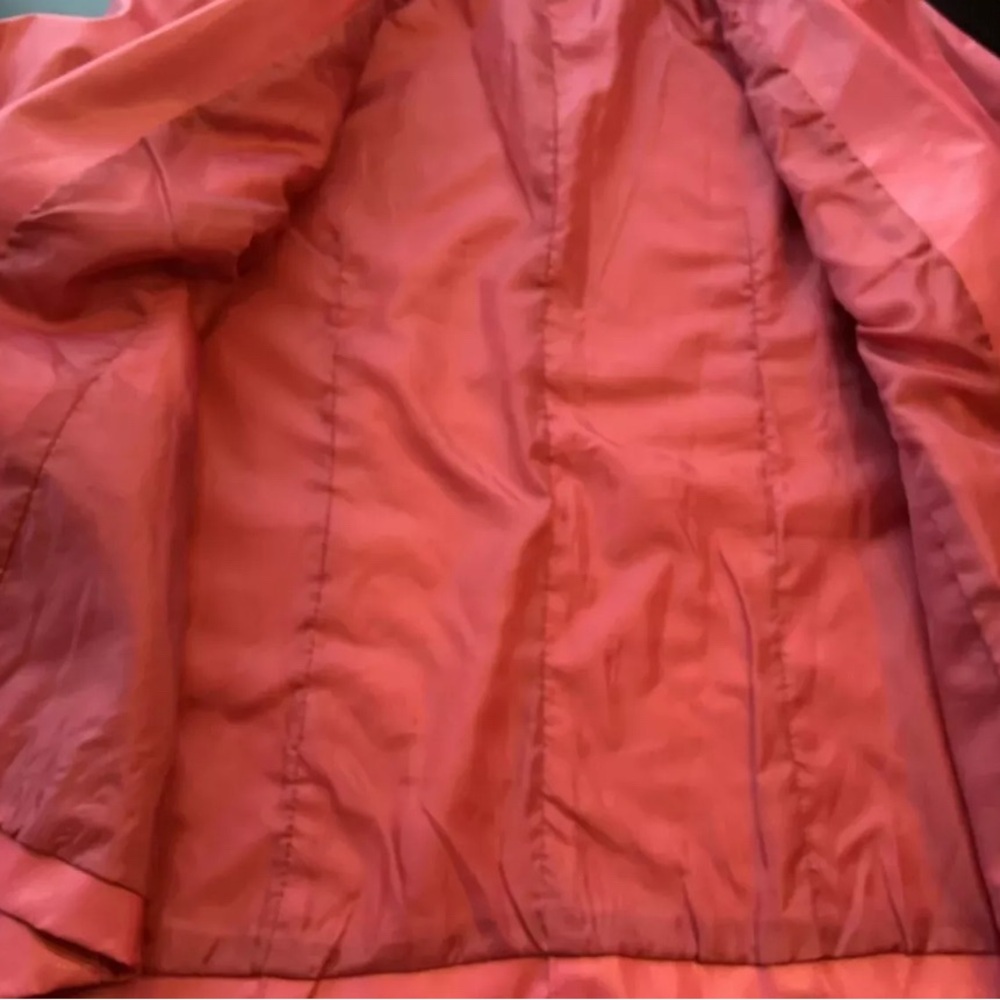 Women’s Blazer jacket Vegan Leather Pink Lined Fits M Barbiecore - Picture 12 of 13